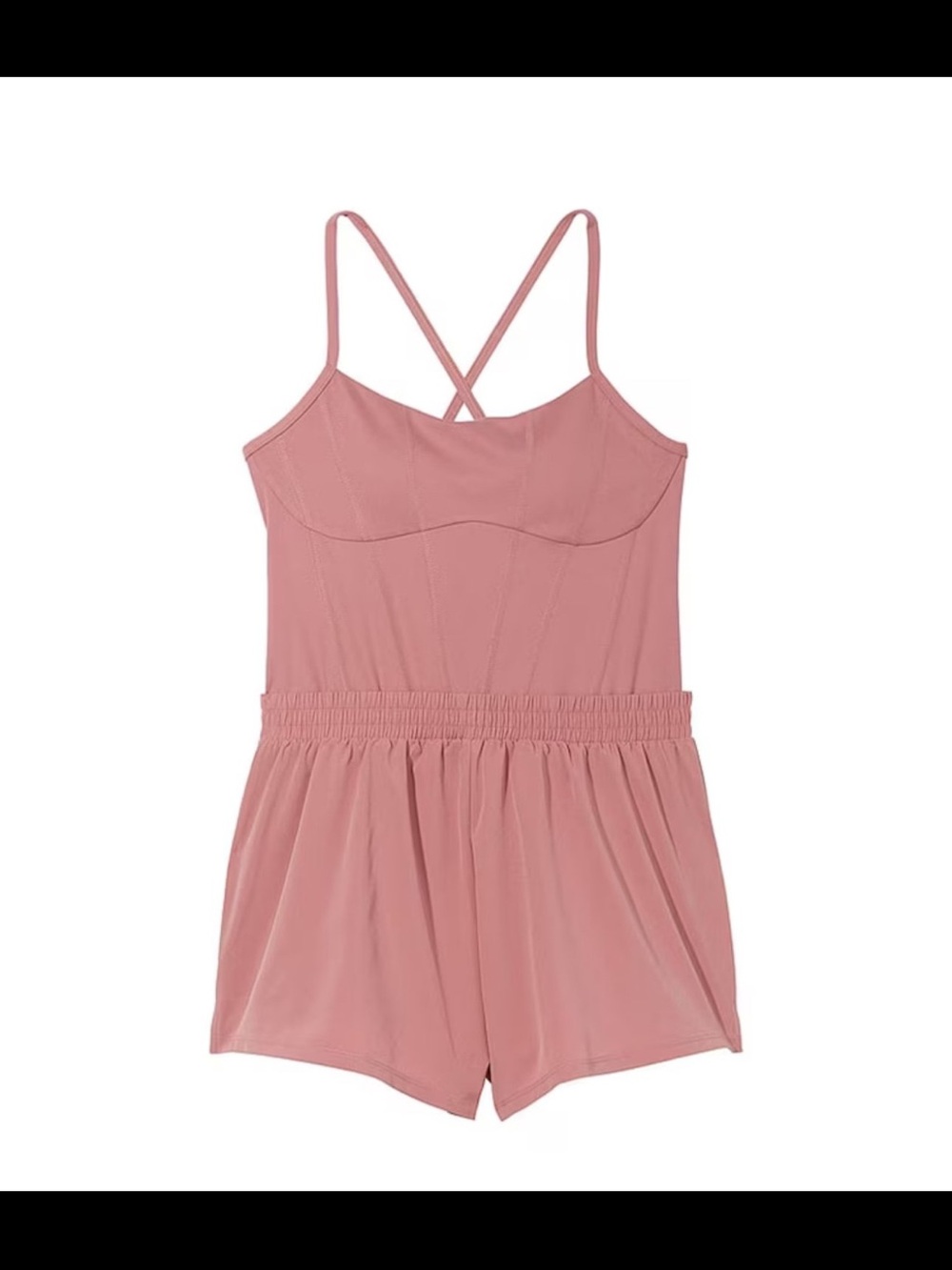 Girls' Pink Romper with Cross-Back Straps